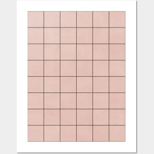 Large Grid Pattern - Pale Pink Posters and Art